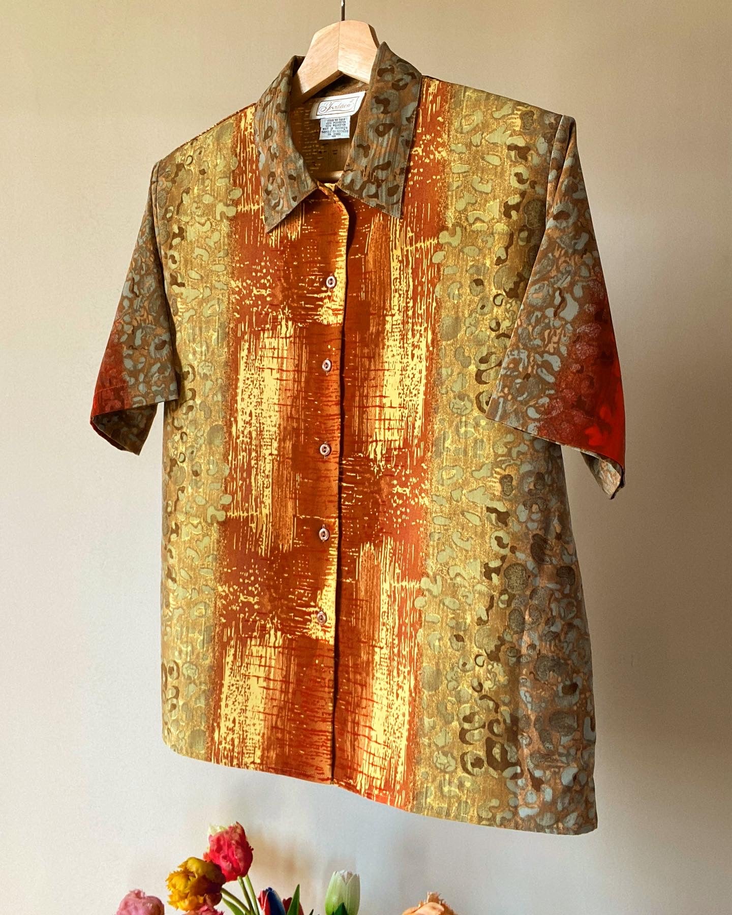 Woody Texture Print Vintage Shirt