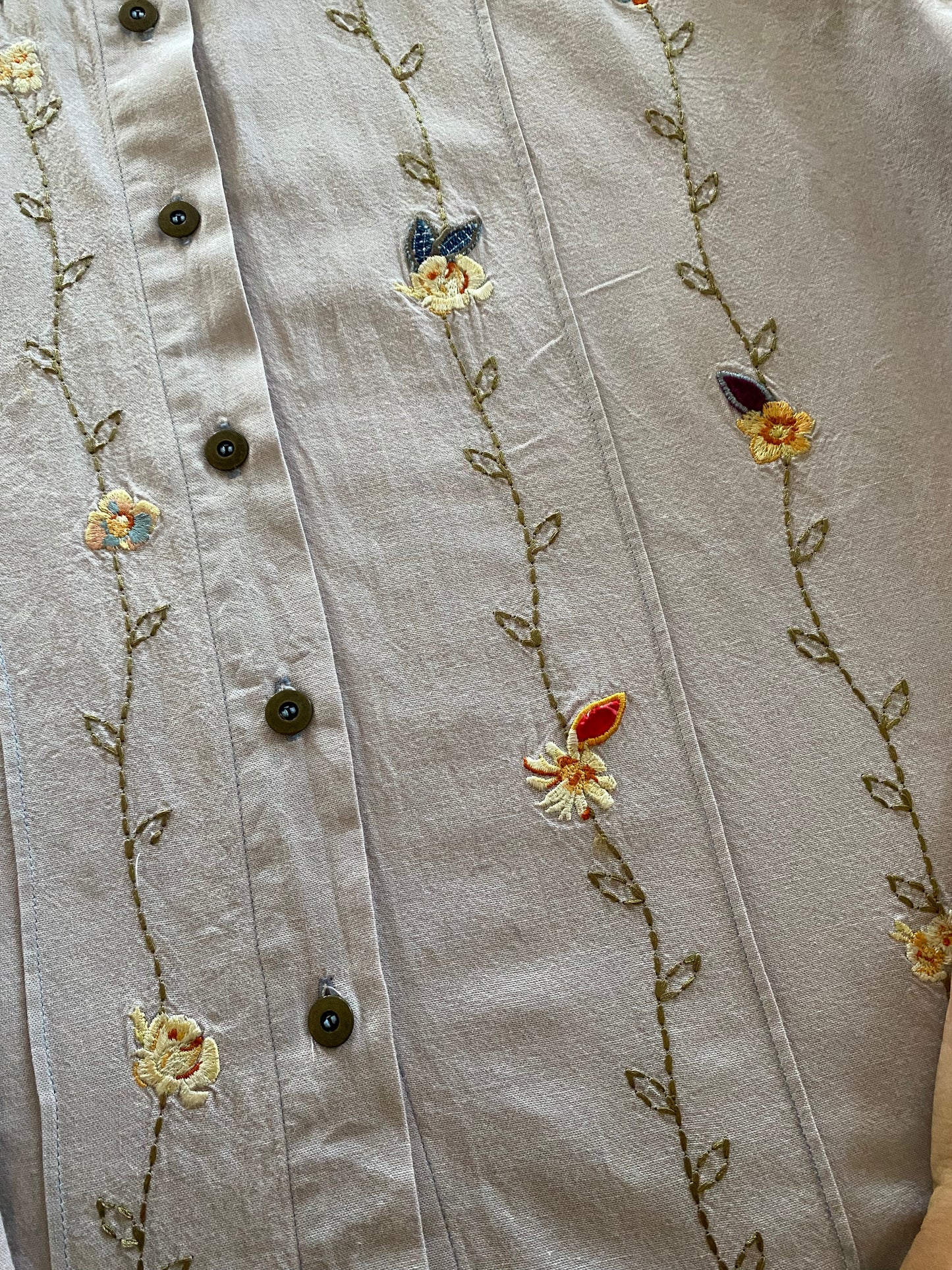 Little Lavender Floral Denim Vintage Shirt