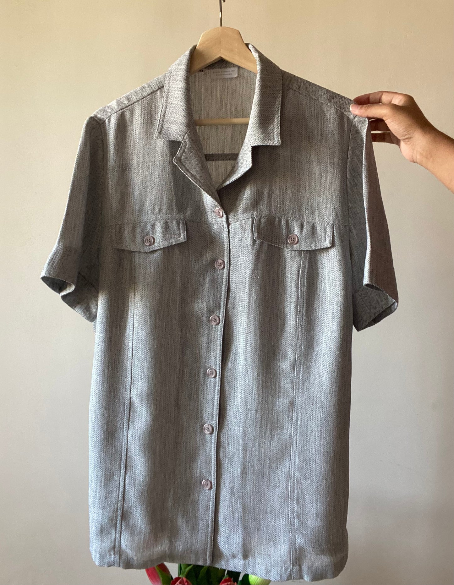 Grey Tweed Pattern Vintage Shirt