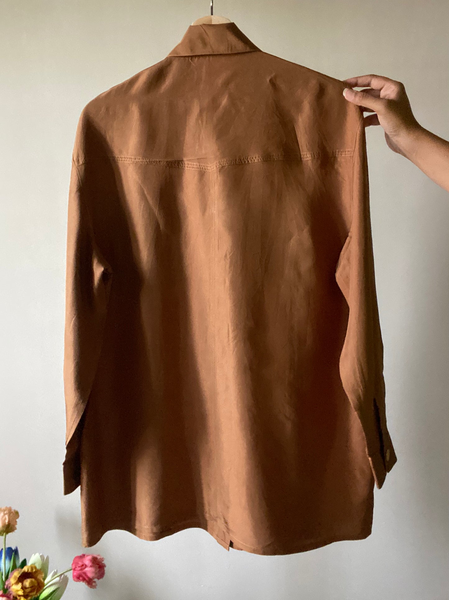 Solid Vintage Silk Shirt