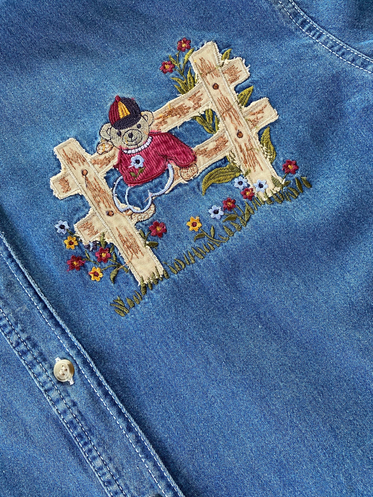 Teddy Bear Denim Vintage Shirt